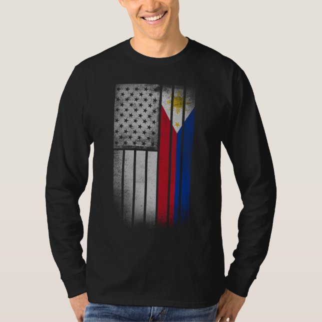 Camiseta Filipino American Flag Filipino Flag (Frente)