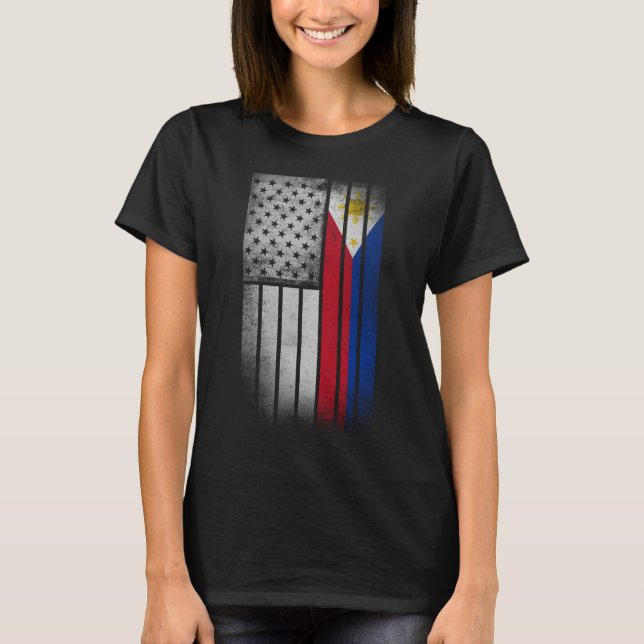 Camiseta Filipino American Flag Filipino Flag (Frente)