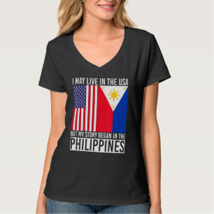 Camiseta Filipino Americano Filipina Heritage USA Flag Phil