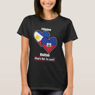 Camiseta Filipino Haitiano Corações Bandeiras O Que Não Ama