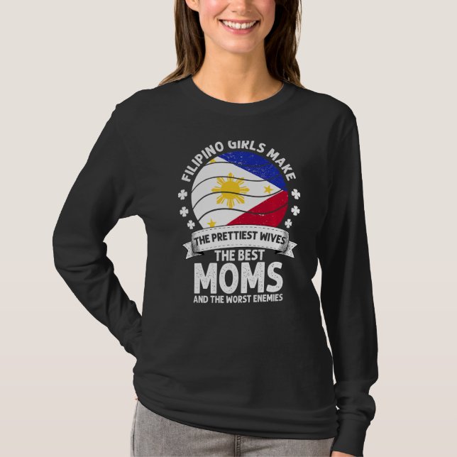 Camiseta Filipino Mãe Filipina Dia de as mães Mama Filipino (Frente)