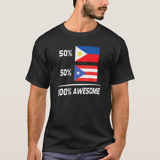 Camiseta Filipino Porto Rico Bandeira Filipinas Porto Rico (Frente)