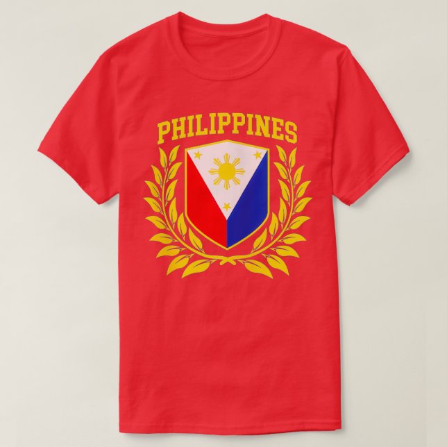Camiseta Filipino Pride   with Philippine Flag Crest Zip  (Frente do Design)
