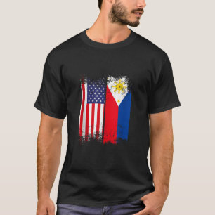 Camiseta Filipino Roots American Grown Filipinas Usa Flag