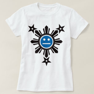 Camiseta Filipino Sun e cara das estrelas - preto e azul