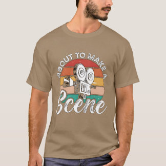 Camiseta Filmando sobre fazer um cineasta de cinema retrô