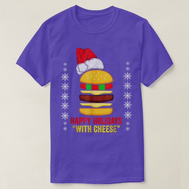 Camiseta Filme Clássico Com Feliz Feriado Com Queijo Engraç (Frente do Design)