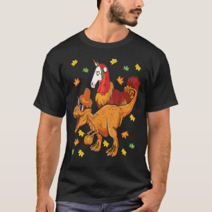 Camiseta Filme de Dia de Ação de Graças do Unicorn T Rex Di