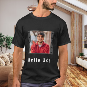 Camiseta Filme de fotos personalizado de aniversário saudaç