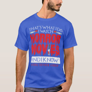 Camiseta Filme de Terror Assustador Eu Assisto Filmes de Te