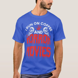 Camiseta Filme de Terror Assustador Eu Funciono Com Café E