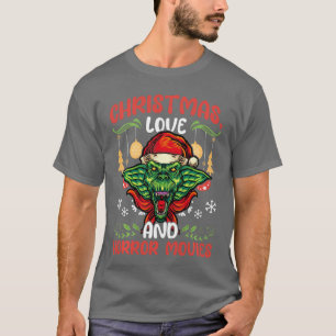 Camiseta Filme de Terror Cinema Zumbi Papai Noel Natal Amor