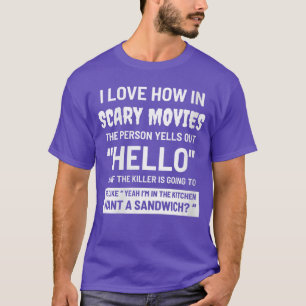 Camiseta Filme de Terror Feminino Olá Halloween Fã VNeck me