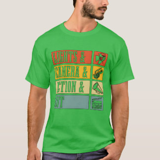 Camiseta Filme Diretor Lights Camera Retro Film