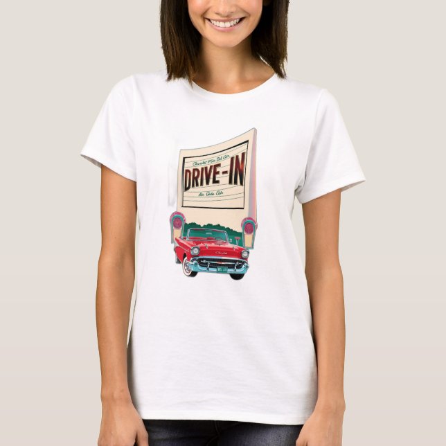 Camiseta filme drive-in estilo 1950s (Frente)