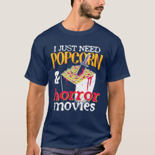 Camiseta Filme esquisito precisa de pipoca e filmes de terr