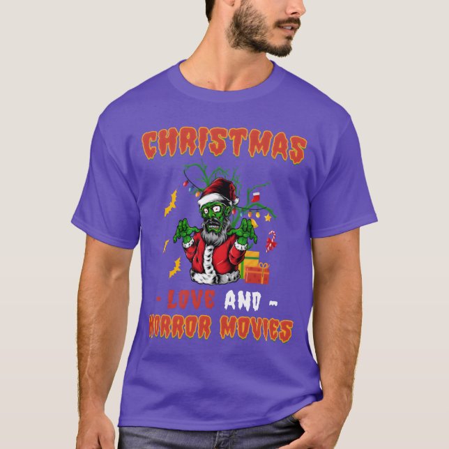 Camiseta Filme horroroso Zombie Papais noeis assustadores (Frente)