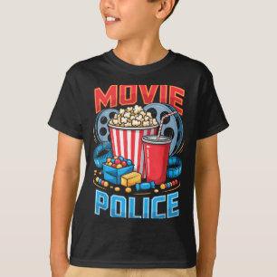 Camiseta filme policial filme comida noite lanche pipoca