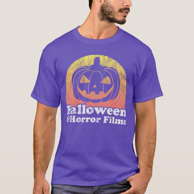Camiseta Filmes de Halloween e Terror Abóbora engraçada (Frente)