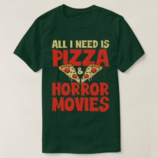 Camiseta Filmes de horror da pizza (Frente do Design)