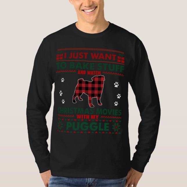 Camiseta Filmes De Natal Com Cachorro Puggle Sw De Natal Fe (Frente)