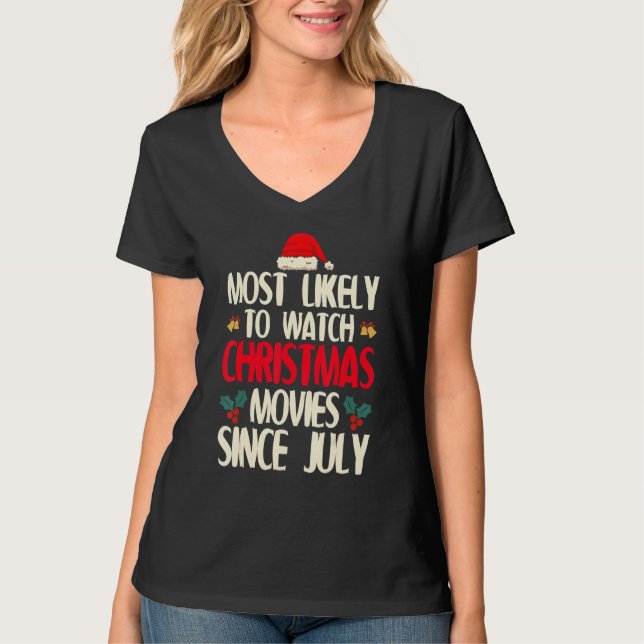 Camiseta Filmes De Natal Mais Susceptíveis De Assistir A Mo (Frente)