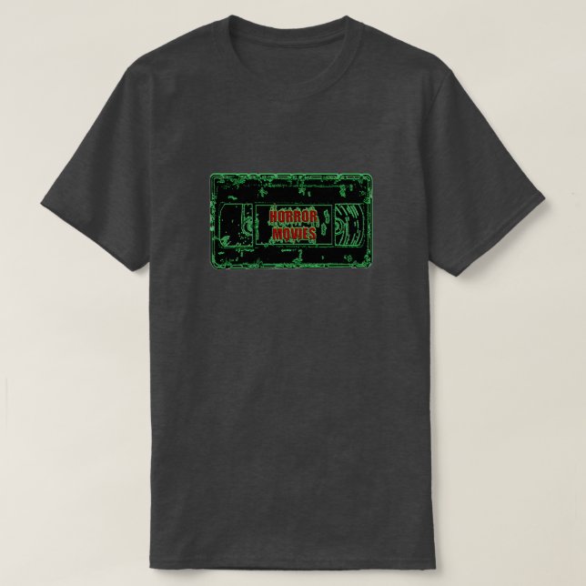 Camiseta Filmes de terror - Cassete de vídeo Neon Green (Frente do Design)