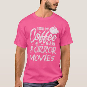 Camiseta Filmes de Terror com Café Fã de Filme de Terror Ca