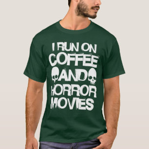 Camiseta Filmes de Terror de Café Amante de Cafeína Filme d