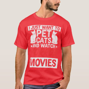 Camiseta Filmes de Terror de Gatos de Halloween Gatos de Es