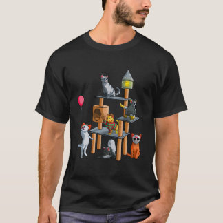 Camiseta Filmes de Terror de Gatos Halloween Para Gato Kitt