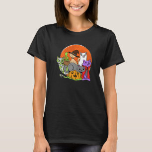 Camiseta Filmes de Terror Eu Catei Gato de Halloween