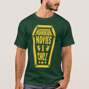 Camiseta Filmes de Terror Femininos E Caveiras De Caixão As