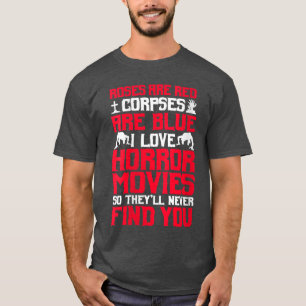Camiseta Filmes de Terror Femininos Halloween Fãs Assustado
