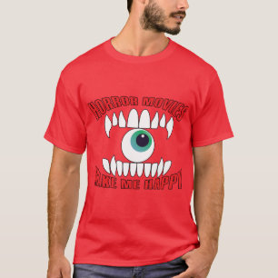 Camiseta filmes de terror me fazem feliz amigos família