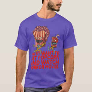 Camiseta Filmes de Terror Pipoca Citação Halloween engraçad