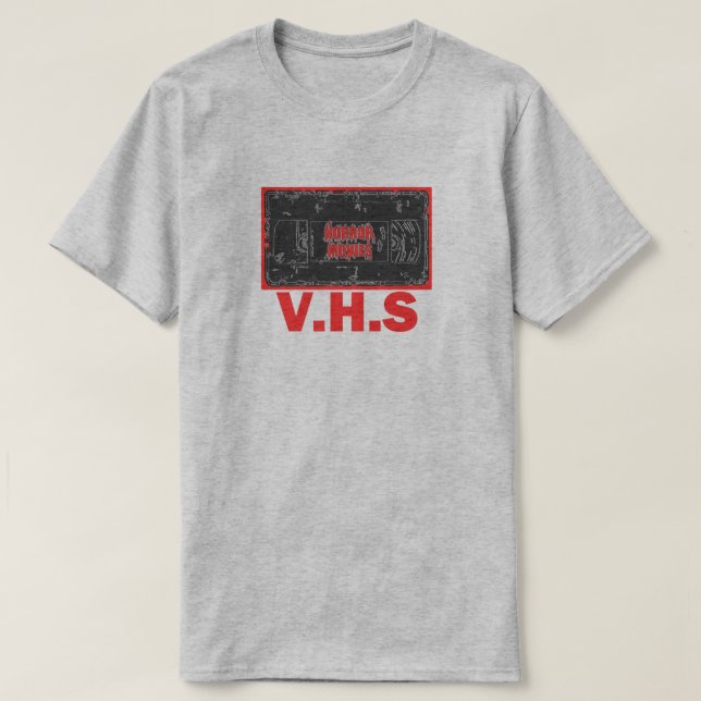 Camiseta Filmes de terror - V.H.S Vermelho (Frente do Design)