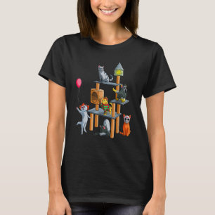 Camiseta Filmes Engraçados de Horror de Gato Fofo Halloween