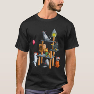 Camiseta Filmes Engraçados De Horror De Gato Fofo Halloween