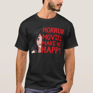 Camiseta Filmes Horrores Me Fazem Feliz - Yandere Anime Gir