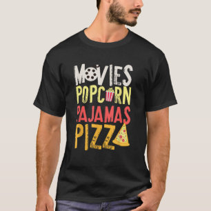 Camiseta Filmes Pipoca Pijamas Pizza Diversão Lanche Comida