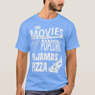 Camiseta Filmes Pipocas Pijamas Pizzafunny Cinema Lover Sna