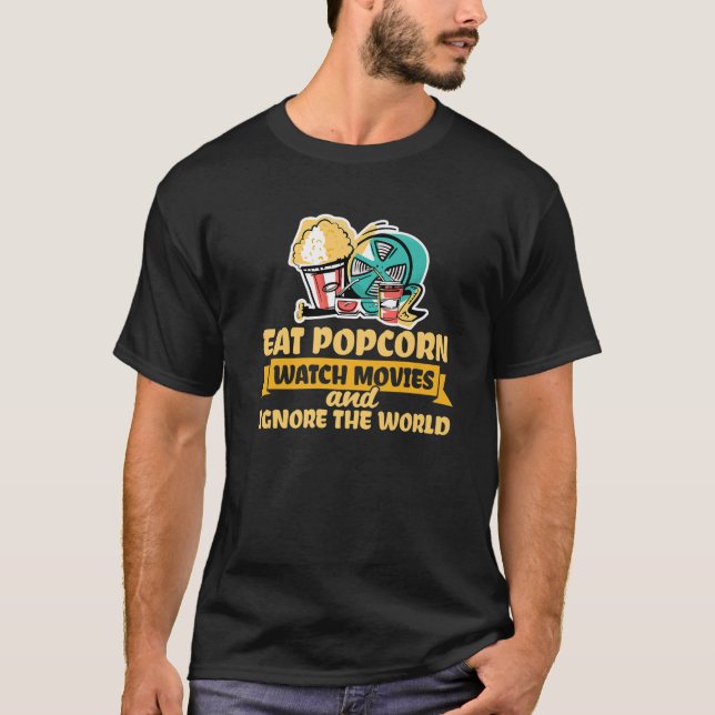 Camiseta Filmes Popcorn Snack Cinema Show - Popco Engraçado (Frente)