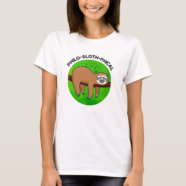Camiseta Filo-preguiçoso Funny Animal Sloth Pun (Frente)