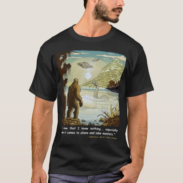 Camiseta Filosofia Bigfoot Loch Ness Monster OVNIs (Frente)