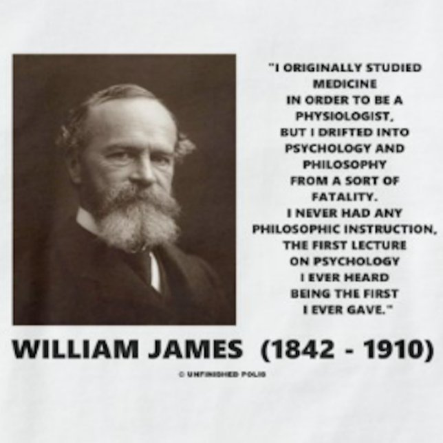 Camiseta Filosofia de Psicologia Medicina William James Cot (Medicine and psychology quote by American philosopher William James)