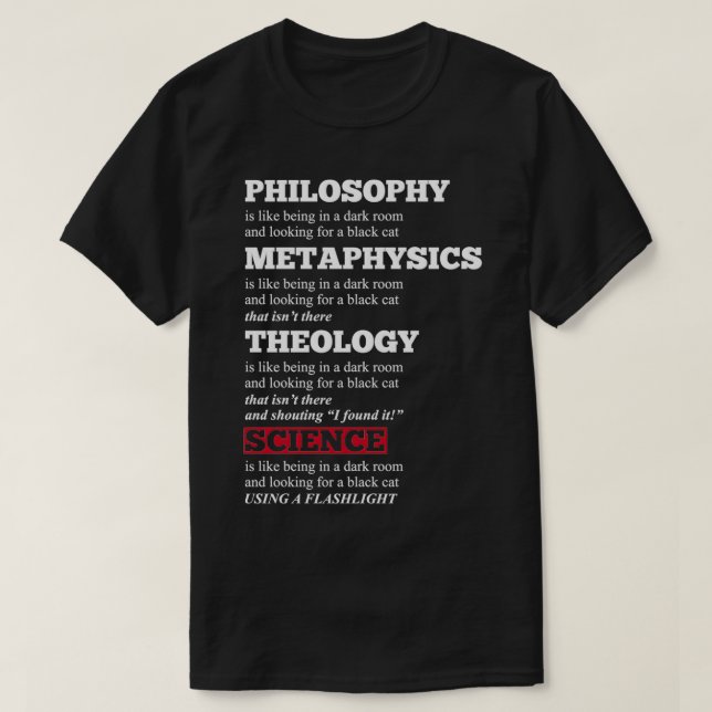 Camiseta Filosofia Engraçada Teologia Metafísica Piada de C (Frente do Design)