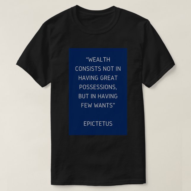 Camiseta Filosofia Estática Cita Palavras Epictetus de Sabe (Frente do Design)