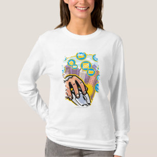 Camiseta Fim-acima da mão no rato do computador
