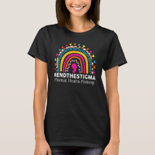 Camiseta Fim Da Saúde Mental Estigma Importa Rainbow Boho
